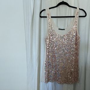 Suzy Shier rose gold sequin camisole